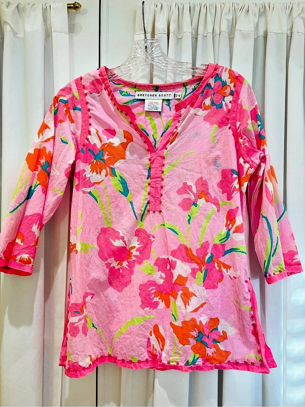 Gretchen Scott Floral Tunic Pink & Multicolor